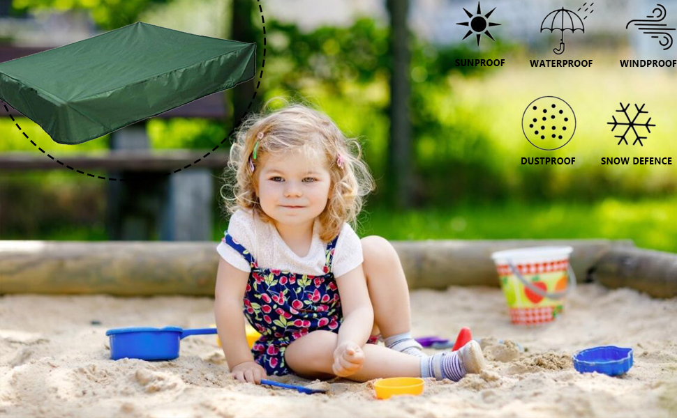 YSISLY Sandbox Cover Square Waterproof Sandpit Cover with