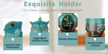 owl incense waterfall burner