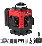 XUNTOP 16 Line 4 X 360° Laser Level (Class 2 Laser, 1mW Power Output) 30M/98Ft Self-Leveling & Re...