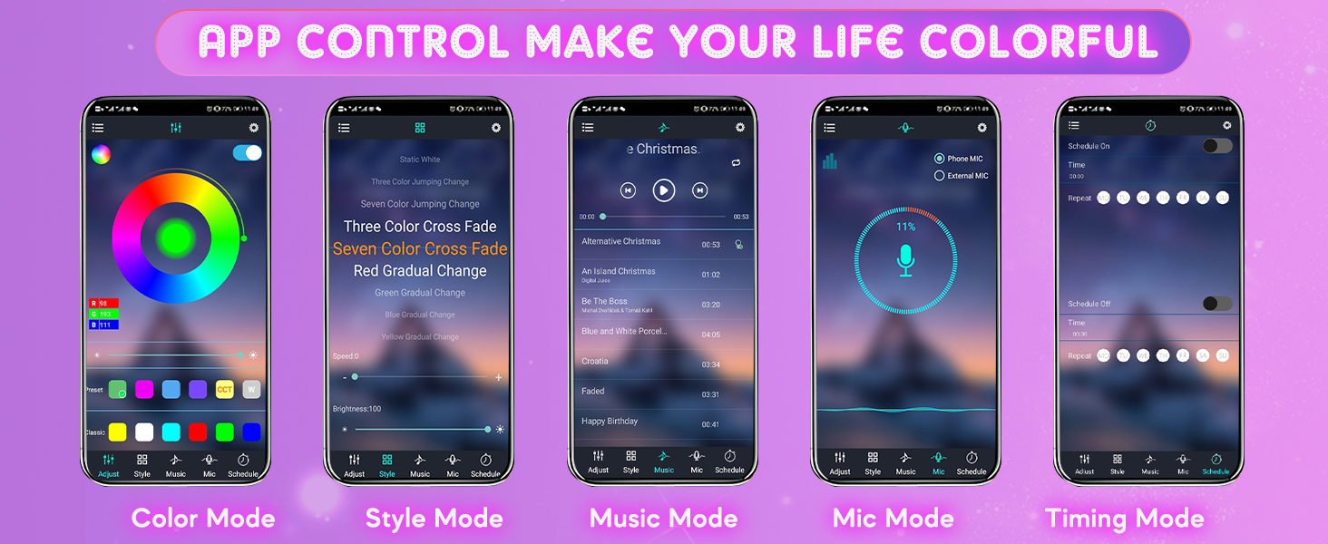 Winzwon Car LED Interior Lights, Gifts for Him Her, Car Accessories for