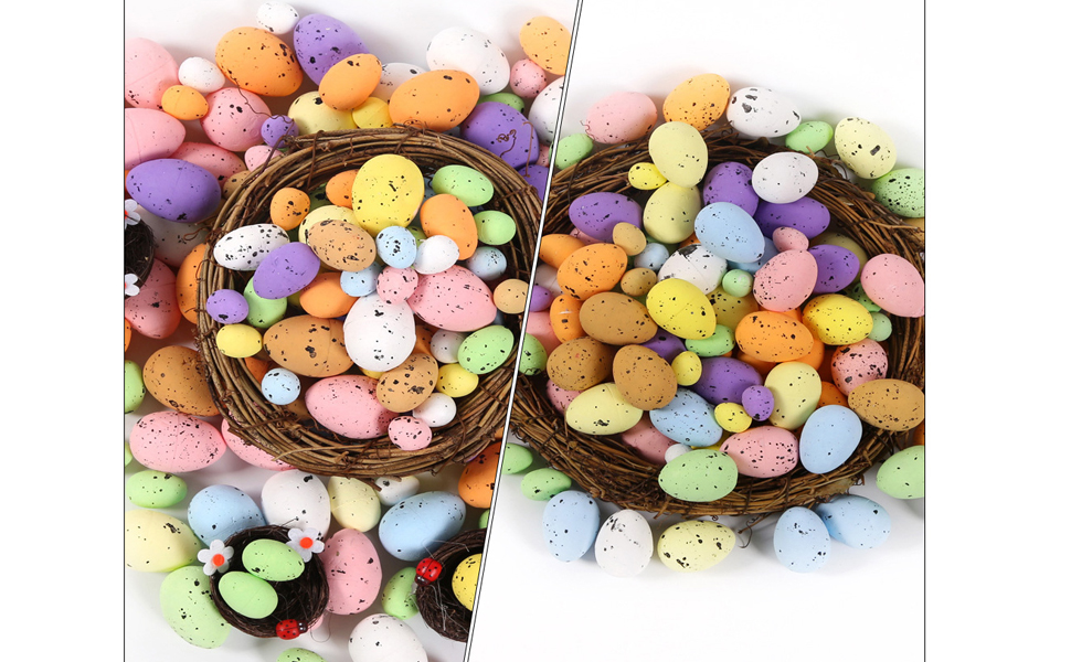 Abaodam Colorful Mini Easter Eggs Bulk Decorative Foam Easter Eggs for DIY Crafts
