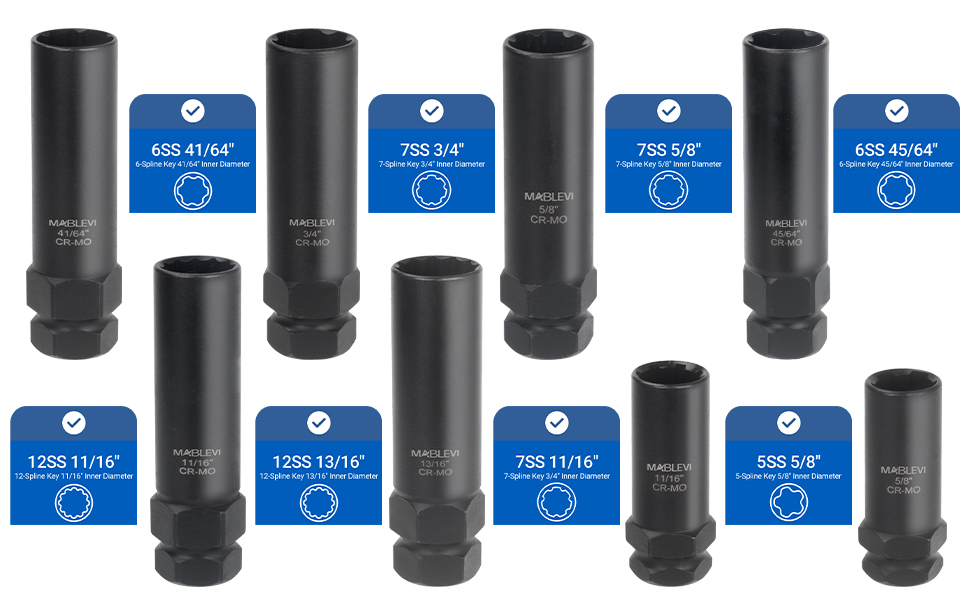 MABLEVI 8PCS Wheel Lock Removal Kit, SAE Metric Locking Lug