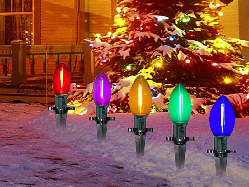 C9 LED Christmas Pathway Light, 38FT Multicolor Pathway