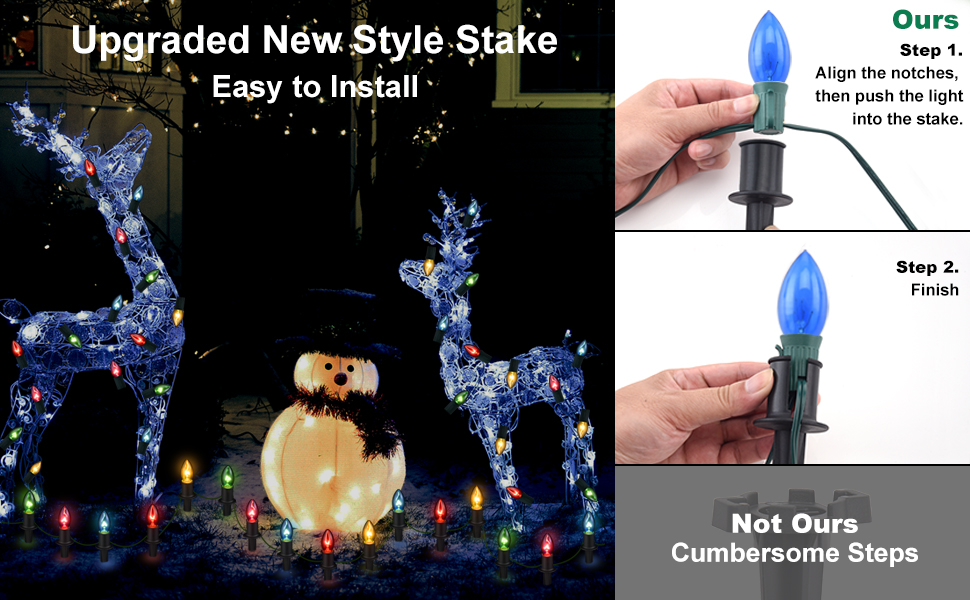 TIORIY 29ft Christmas Pathway Lights Outdoor 25 Packs C9