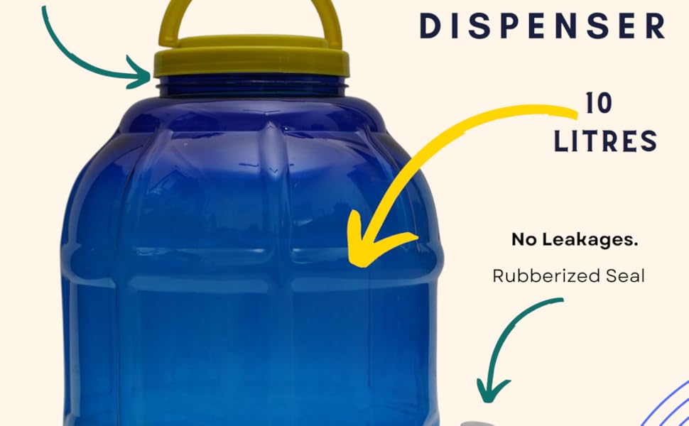 10L Plastic Water Dispenser for 20 Litre Bottle Jar with Tap Bottom
