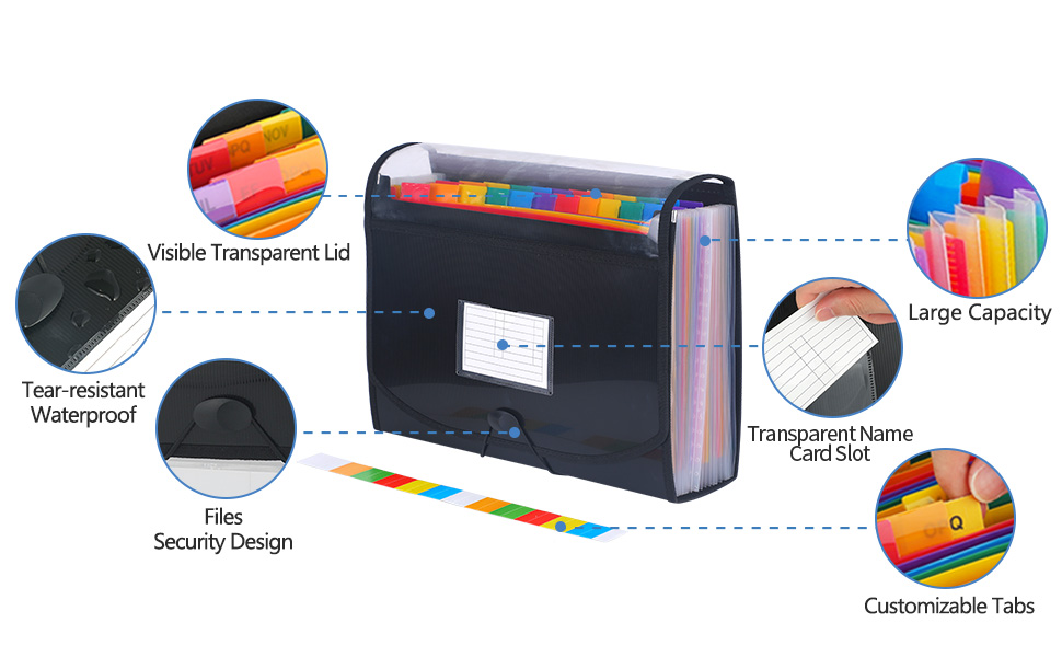 Accordion File Organizer 26 Pockets Expanding File Folder