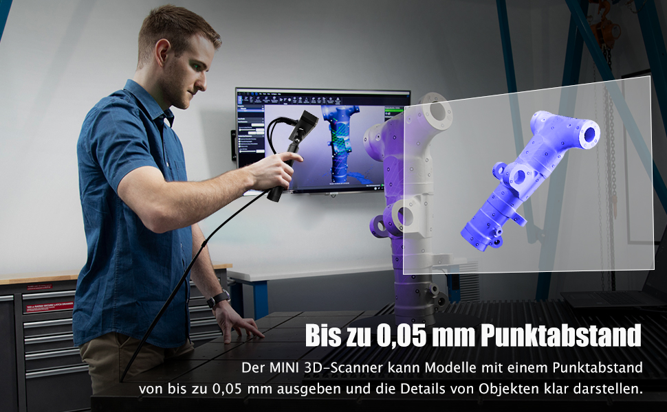 Mini Hochpräzises 3DScannerSet 0,02 mm Genauigkeit 10 fps