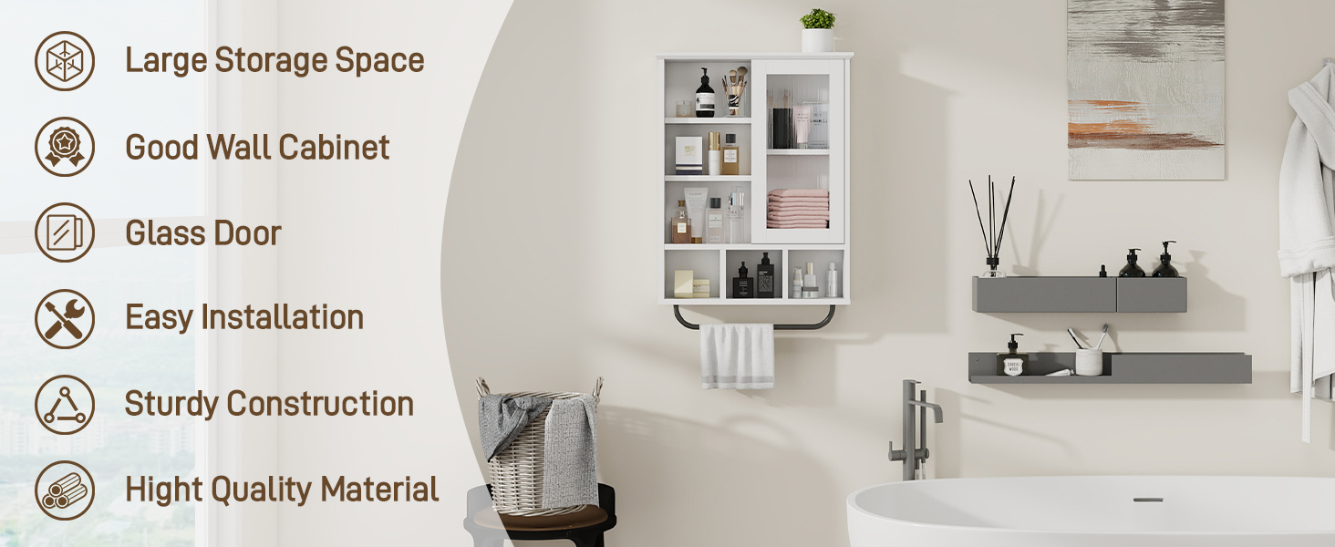 Bathroom Wall w/Glass Sliding Door, Modern Medicine