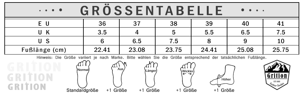 Sandalen Damen Größentabelle