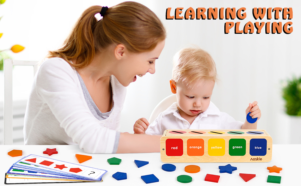 Joyreal Montessori Toys for 1 2 3 Year Old Wooden Sorting Toys for