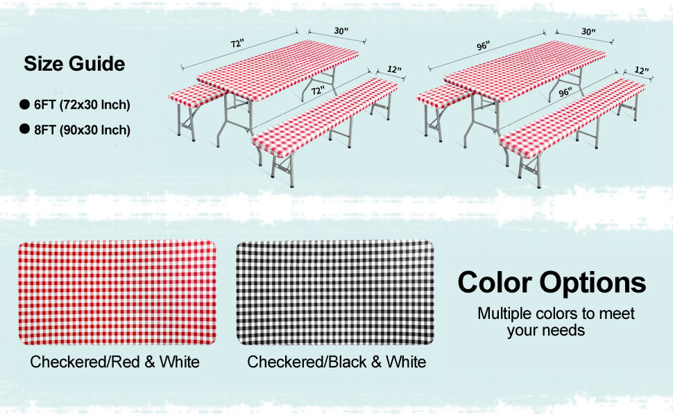 OutdoorLines Vinyl Fitted Picnic Table Cover with Bench