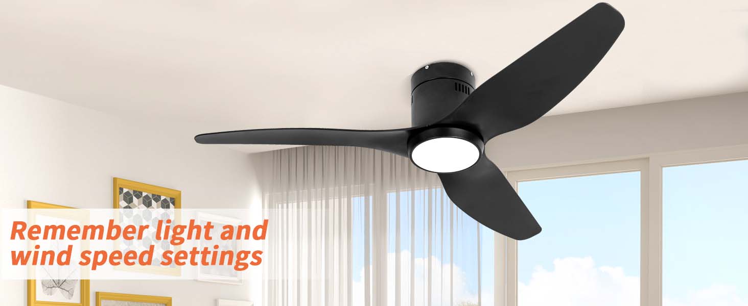 52in  Ceiling Fan with Memory Lighting and Vacation Mode