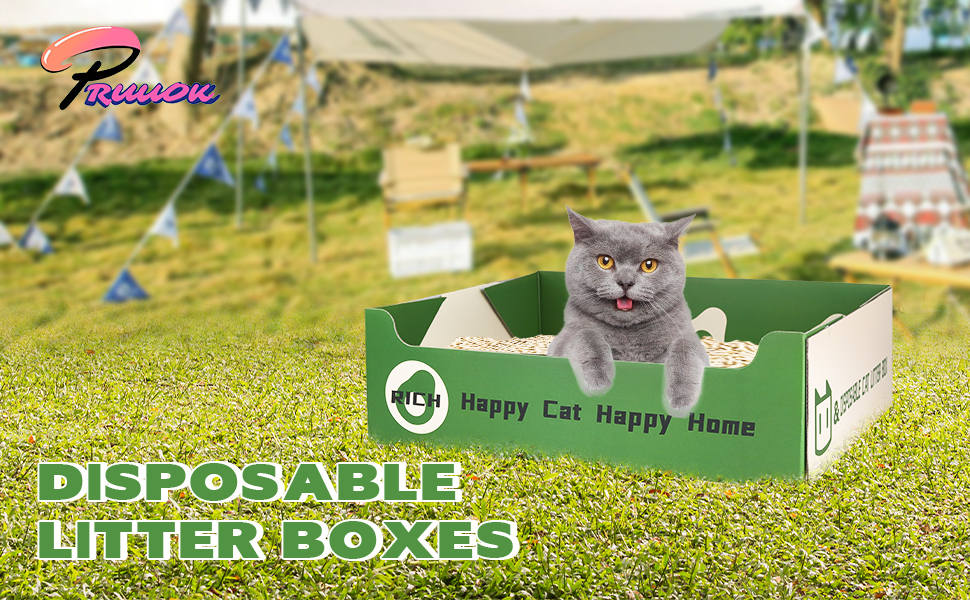 Disposable Litter Boxes for Cats, Pruuok 4Pcs Cat Litter