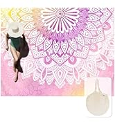 Zingtto Silky Soft 108"x84" Large Sand Free Beach Blanket Sand Proof Mat with Corner Pockets and ...