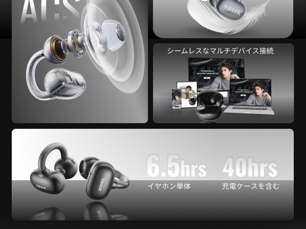 Amazon.co.jp: TALIX イヤーカフ イヤホン | ワイヤレス