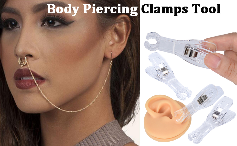 10 Pack Disposable Piercing Clamps, Disposable Needle Slot Forceps Clamp Clip for