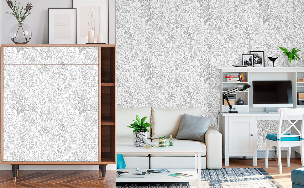 GaliGali Peel and Stick Wallpaper, Floral Boho Leaf Contact Paper, Self