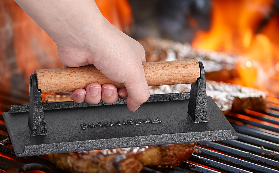 Finderomend Hamburger Press,Cast Iron Grill Press,Heavy