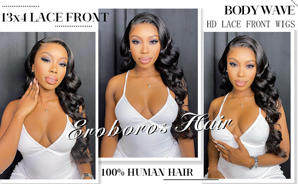 Body Wave Lace Front Wigs Human Hair Pre Plucked 13x4 HD Lace Frontal Wigs for Black Women