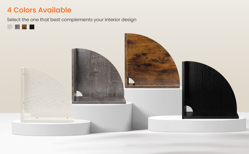 Homode Corner Floating Shelves, Set of 3 Corner Shelves Wall Mounted with Cable Hole