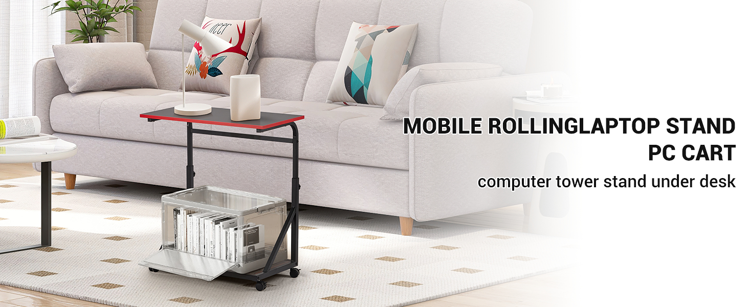 MOBILE ROLLINGLAPTOP STAND pc cart computer tower stand under desk