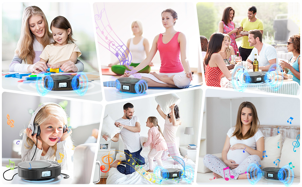 Desobry CD Player tragbar Kinder klein mit Bluetooth discman Kinder