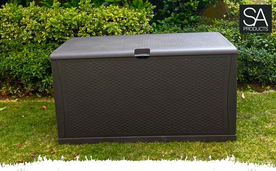 SA Products 460L Weatherproof Rattan Effect Outdoor Storage Box Heavy