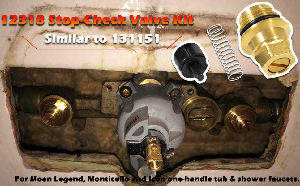 12318 StopCheck Valve Kit Perfect for Moen Legend Monticello Icon One