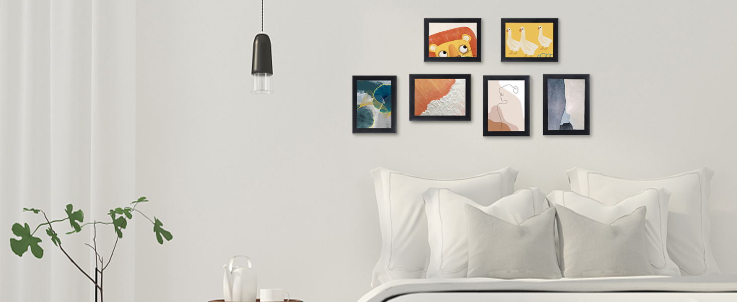 EXYGLO Black 6x4 Photo Frames Set of 12, Multiple Picture Frames 6x4