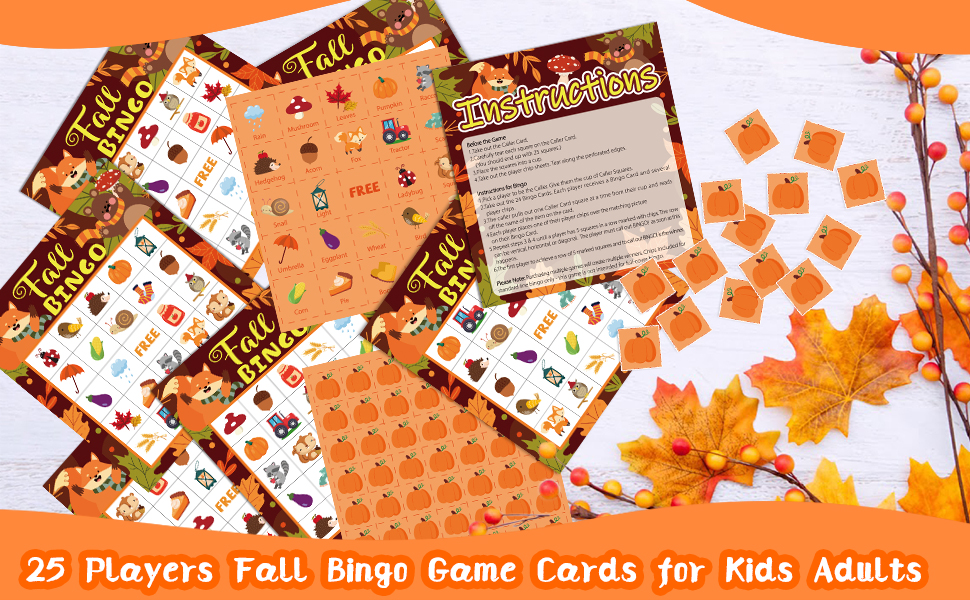 Amazon.com: X1zuue 41Pcs Fall Bingo Games for Kids