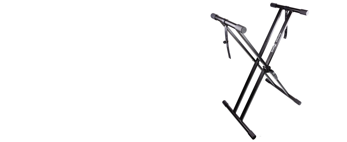 RockJam XX363 Xfinity Doublebraced Pre Assembled Keyboard Stand with