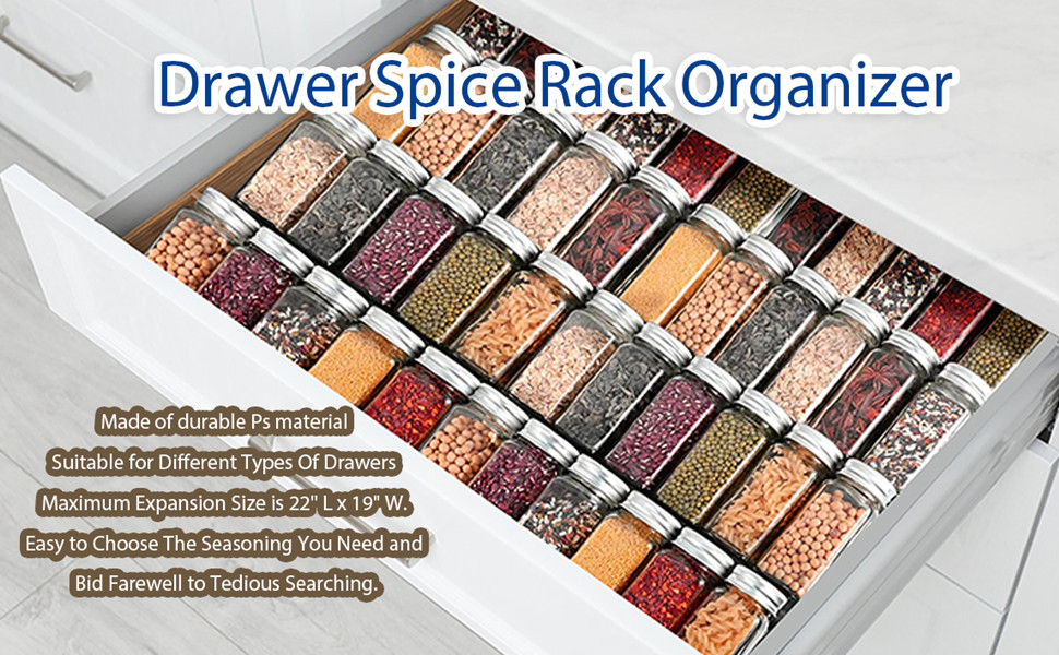 TUYOART Spice Drawer Organizer, 4 Tiers 2 Set Acrylic Spice