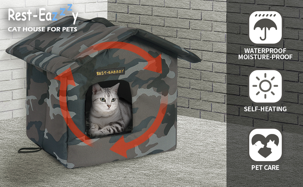 RestEazzzy Cat House, Weatherproof and Insulated Feral