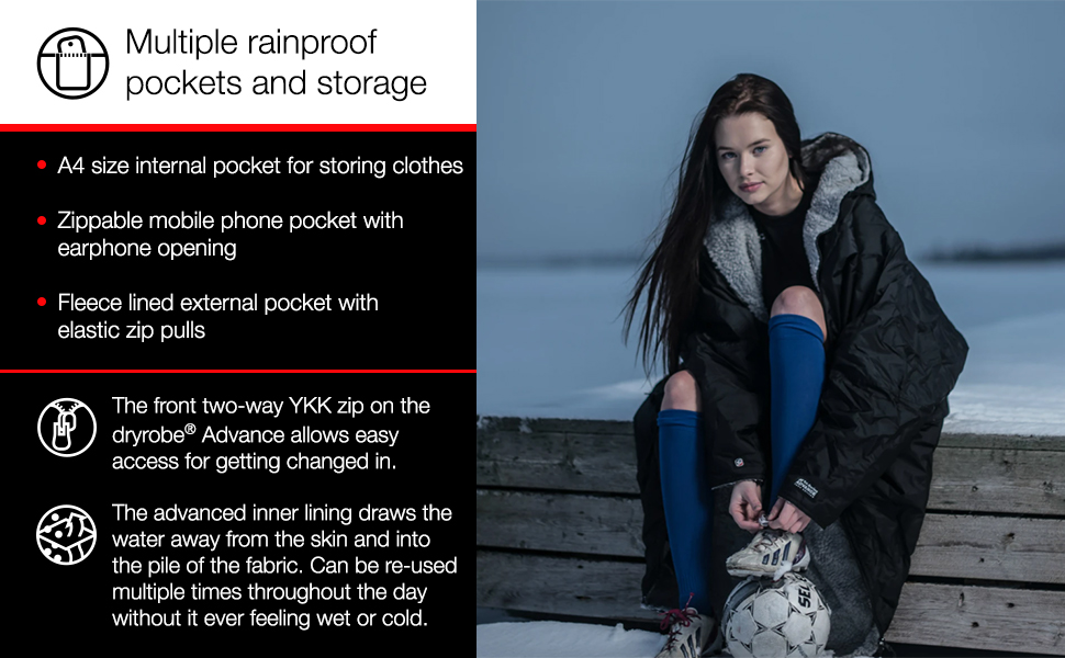 dryrobe Advance LONG SLEEVE Change Robe Stay Warm and Dry Windproof