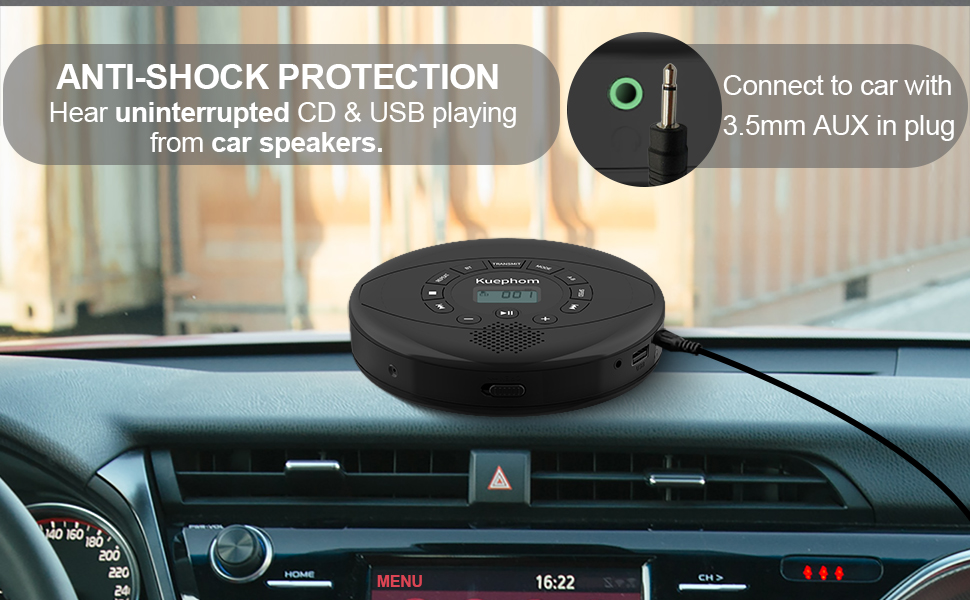 Portable CD Player, KUEPHOM Walkman CD Player with