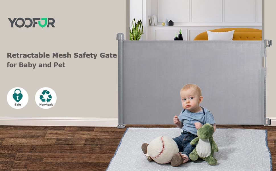 YOOFOR Retractable Baby Gate, Extra Wide Safety Kids or