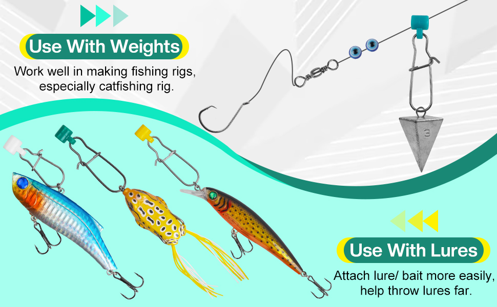 Fishing Line Sinker Slides with Duo Lock Snaps High