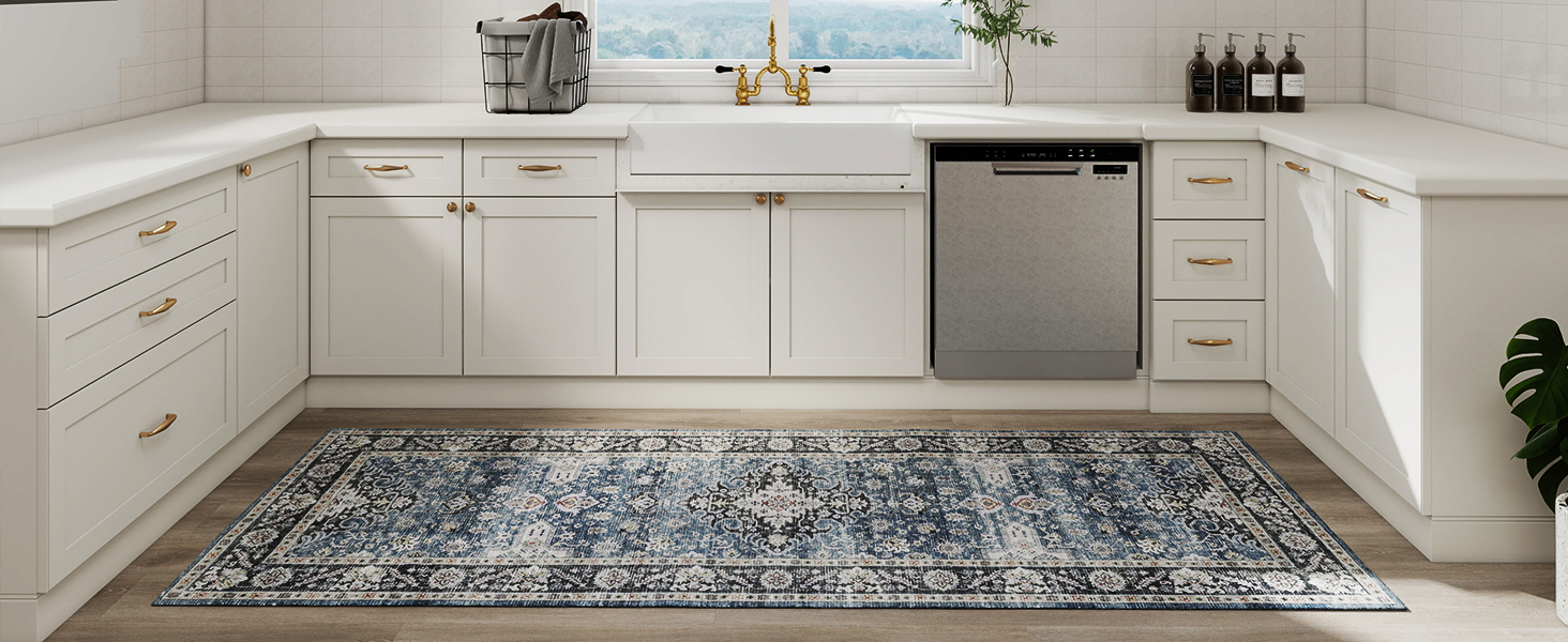 HOYAWU 3x5 Rugs for Living Room, Vintage Design Washable