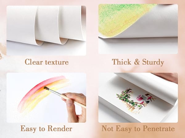 made from 100% pure pulp watercolor paper feature moderate surface roughness and hot press texture