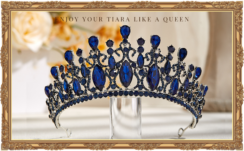 crystal princess crown prom queen crown bridal crown for bride jeweled baroque crown birthday crown