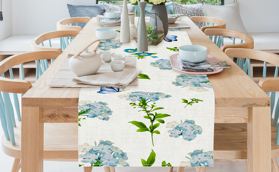 Sandrem Spring Table Runner, 13 x 48 Inch Summer Floral