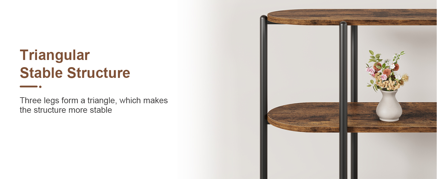 GarveeHome 47.2" Inch Console Table, 3 Tier Industrial