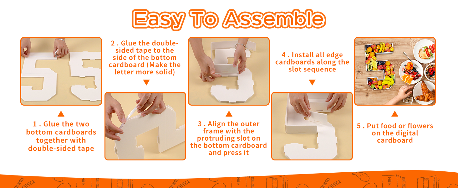 Paready 13.78'' Fillable Cardboard Number 5, Tray