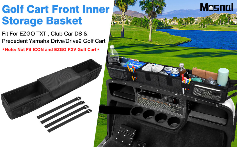 MOSNAI NoDrilling Golf Cart Front Inner Basket Dash