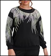 Plus Size Crew Neck Sweatshirts for Women Fall Oversized Sweatshirt Womens Pullover Sparkling