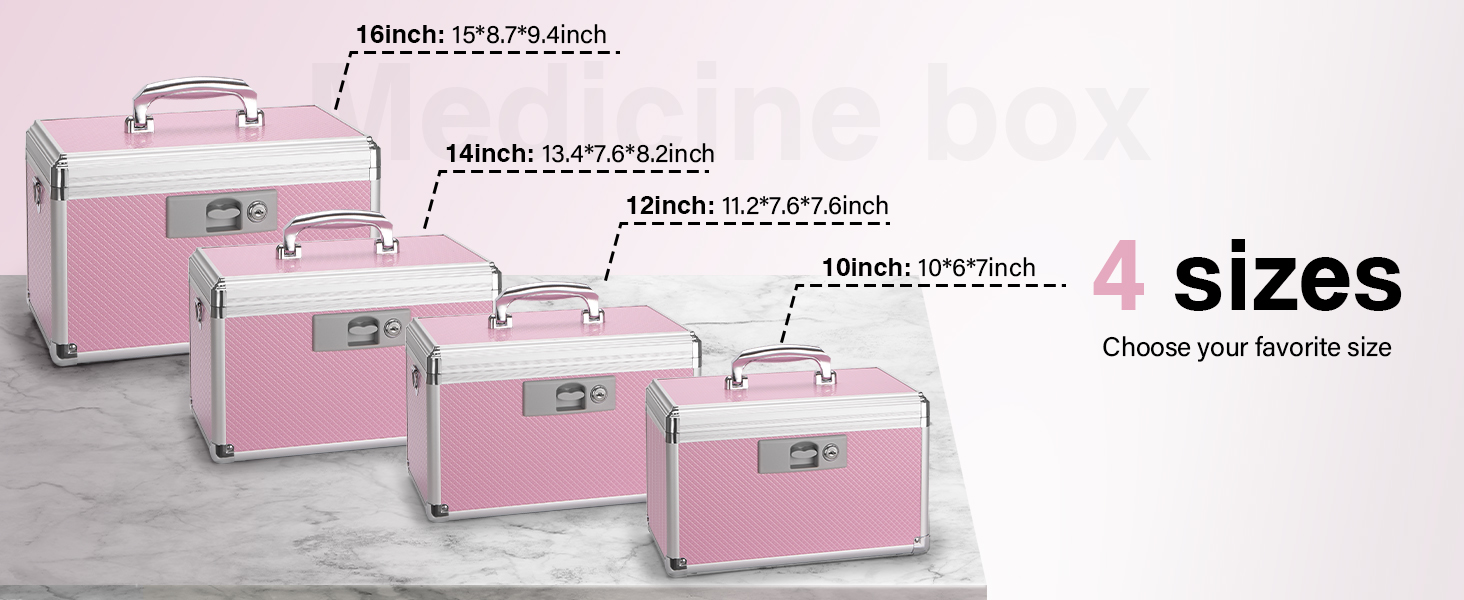 GODLONSEN Medication Lock Box 13.4 x 7.6 x 8.2 Inch Large