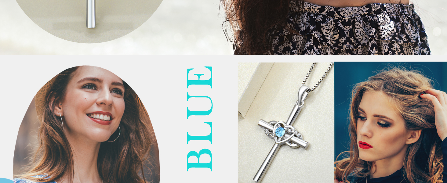 Silver Infinity Heart Cross Necklace
