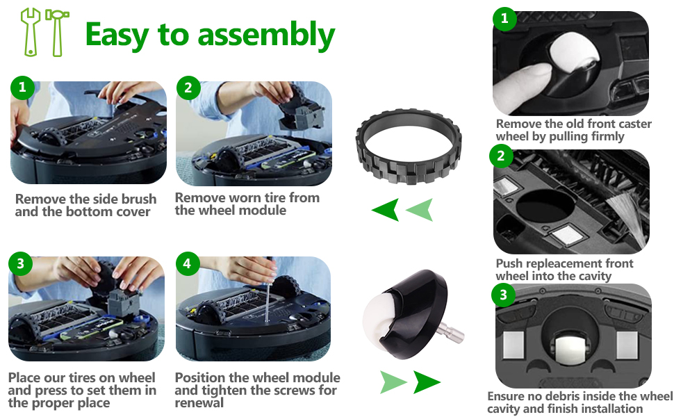 Replacement Parts Compatible for iRobot Roomba i7 i7+ i1 i3 i3+ i4 i6 i6+ i8 i8 E5