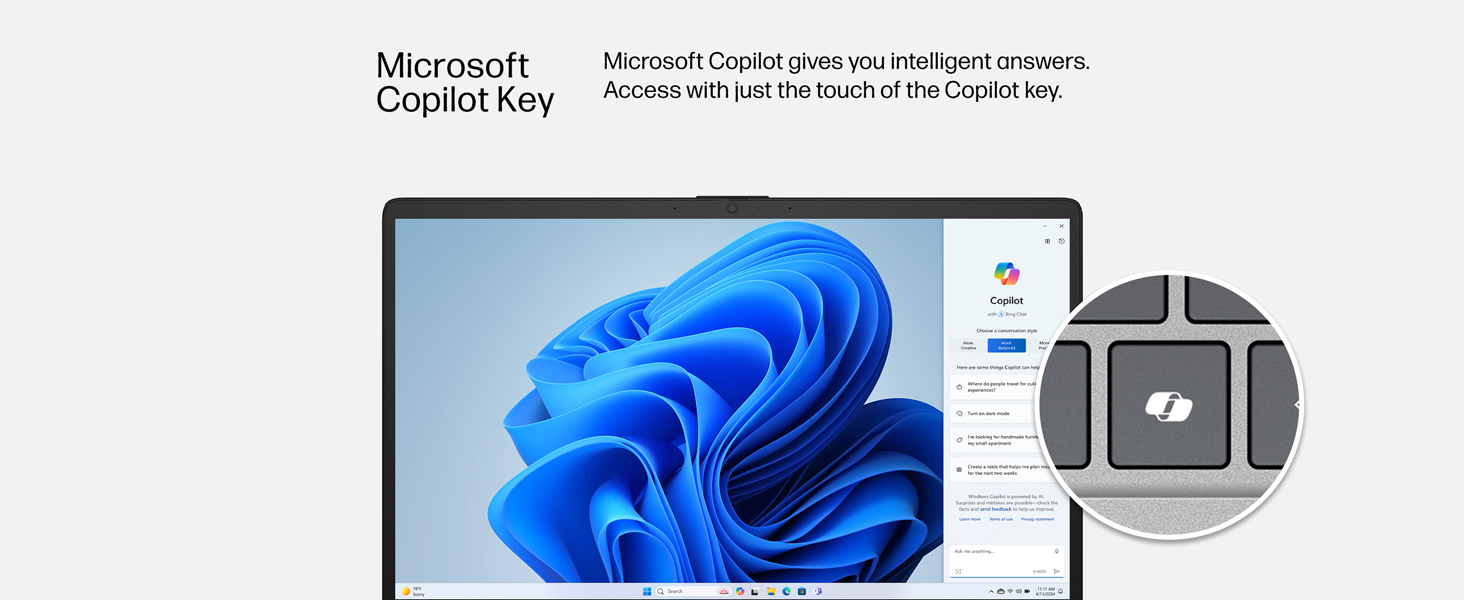 microsoft windows copilot key button ai artificial intelligence software platform answers help assis