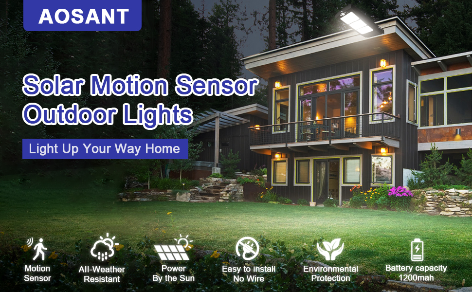 Daixilan Solar Street Lights Outdoor Waterproof, Dusk to Dawn, with Motion Sensor and Remote Control, Suitable for courtyards, Gardens, Streets, Garage, Wall Mount 30000LM 11 AOSANT Solar Street Lights Outdoor Waterproof